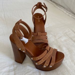 Aldo platform heels in brown